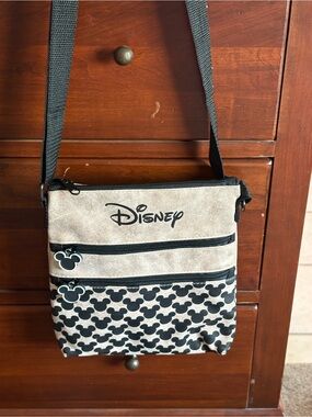 Disney Rose Gold and Black Mickey Mouse Trim Crossbody Bag